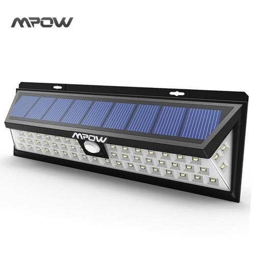 Mpow 54 LED Solar Outdoor Wall Lamp Lighting - Snap A Gadget