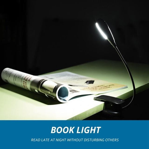 Rechargeable Book Light Single-head 4 LED Lights - Snap A Gadget