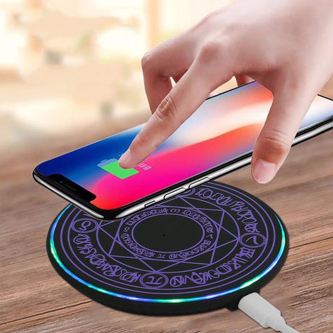 Wireless Quick Mobile Phone Charger Usb Charging Mat Glowing Magic Array Fast Cell Phone Accessories Gift for Iphone 8 Lg Xiaomi - Snap A Gadget